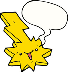 cartoon lightning strike and speech bubble