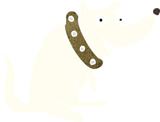 cartoon happy dog in big collar