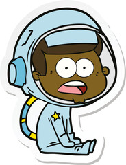 Obraz premium sticker of a cartoon surprised astronaut