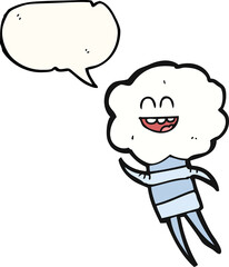 speech bubble cartoon cute cloud head creature