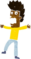 cartoon terrified man