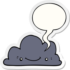 cute cartoon cloud and speech bubble sticker
