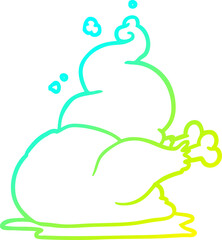 Fototapeta premium cold gradient line drawing whole cooked chicken