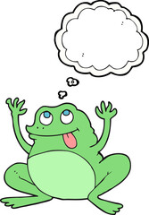 funny thought bubble cartoon frog