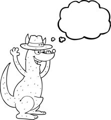 thought bubble cartoon kangaroo