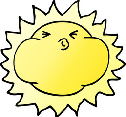 cartoon doodle shining sun
