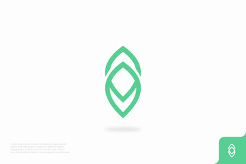 leaf symbol minimalist concept flat design logo