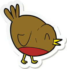 sticker of a cartoon robin bird