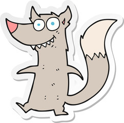 sticker of a cartoon little wolf