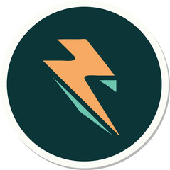 tattoo style sticker of lightning  bolt