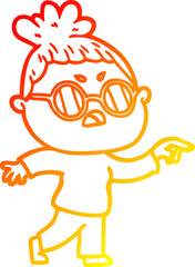 warm gradient line drawing cartoon annoyed woman