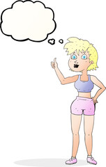 happy gym woman giving thumbs up symbol