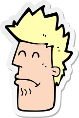 sticker of a cartoon man feeling sick