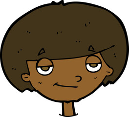 cartoon smug looking boy