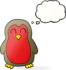 thought bubble cartoon christmas robin