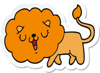 sticker of a cute cartoon lion