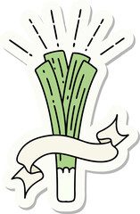 sticker of tattoo style leek