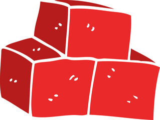 cartoon doodle stacked bricks