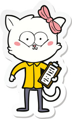 sticker of a cartoon cat