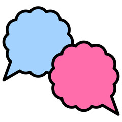 Speech balloons icon, filled style vector illustration
