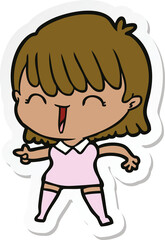 Obraz premium sticker of a cartoon woman