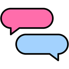 Speech balloons icon, filled style vector illustration