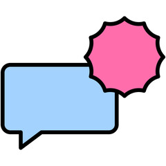 Speech balloons icon, filled style vector illustration