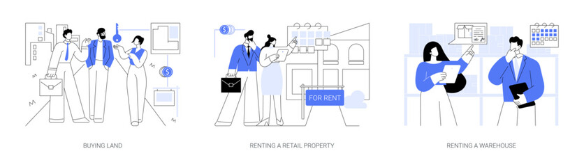 Real estate deals abstract concept vector illustrations.
