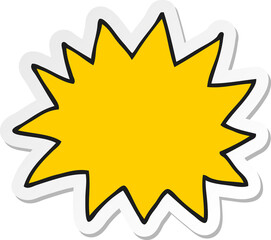 sticker of a cartoon simple explosion symbol