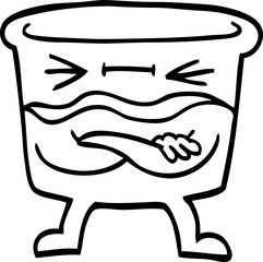 line drawing cartoon whisky glass
