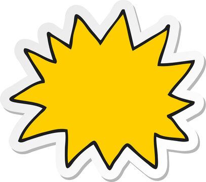 sticker of a cartoon simple explosion symbol