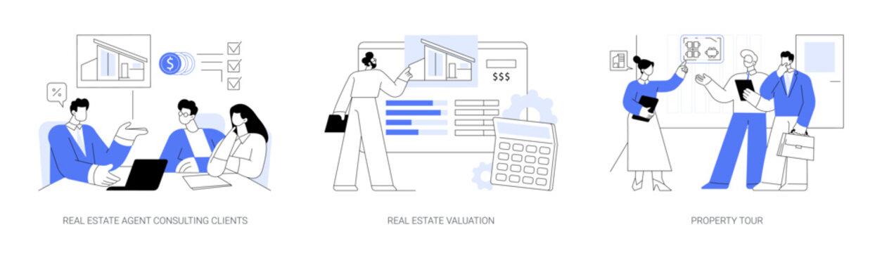 Commercial real estate firm abstract concept vector illustrations.