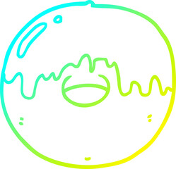 Fototapeta premium cold gradient line drawing cartoon donut