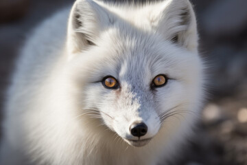 Obraz premium beautiful arctic fox looking at the camera.
