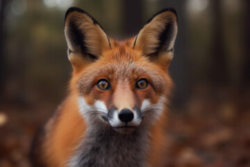 Obraz premium beautiful red fox looking at the camera.