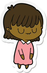 sticker of a cartoon woman