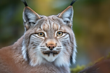 Beautiful and strong lynx looking at the camera.