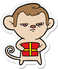sticker of a cartoon monkey