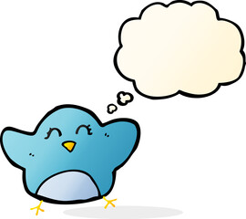 cartoon bird with thought bubble