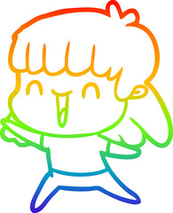 rainbow gradient line drawing cartoon woman
