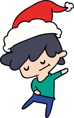 christmas cartoon of kawaii boy