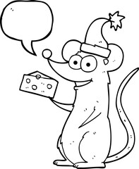 speech bubble cartoon christmas mouse