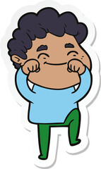 Obraz premium sticker of a cartoon friendly man