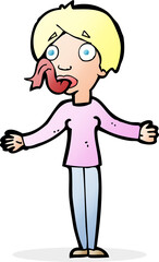 cartoon woman telling lies