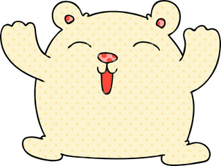 quirky comic book style cartoon funny polar bear