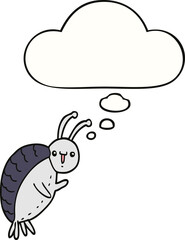 cartoon beetle and thought bubble