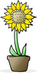 Obraz premium cartoon sunflower