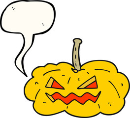 speech bubble cartoon halloween pumpkin