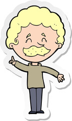 sticker of a cartoon man with idea