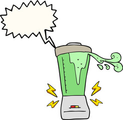 speech bubble cartoon blender gone crazy